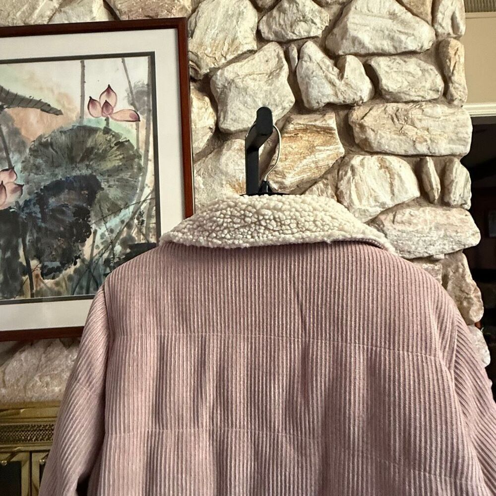 NWT UpWest women’s lined corduroy jacket hands free bomber in rose blush - Picture 9 of 10